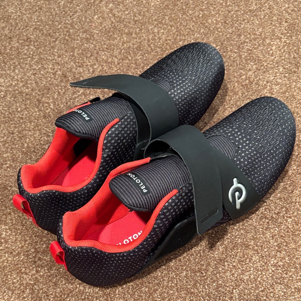Peloton Black and Red Cycling Shoes